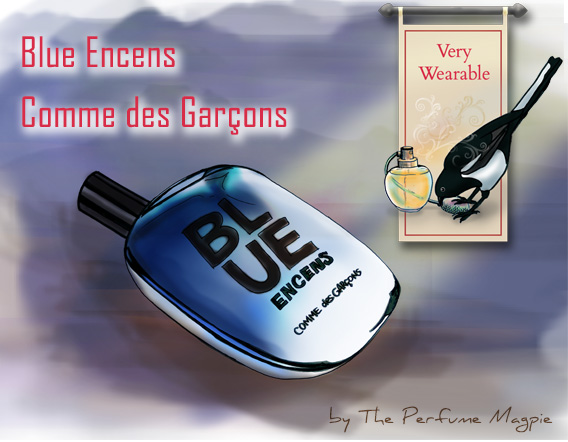 Blue Encens by Comme des Garçons | Illustration by The Perfume Magpie