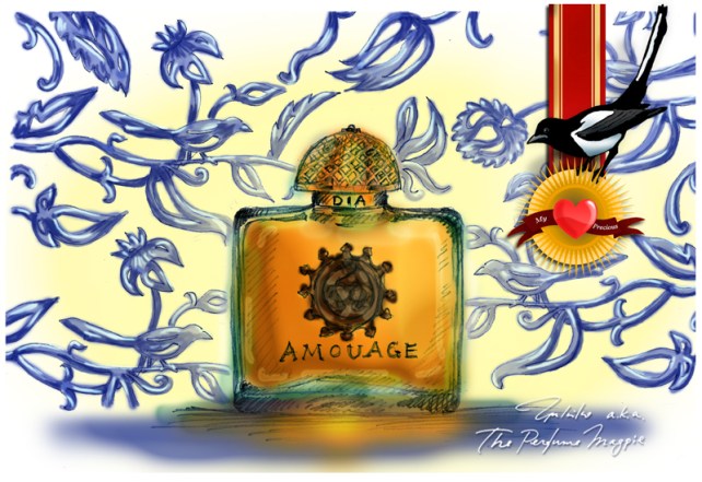 Amouage Dia | Illustration by The Perfume Magpie